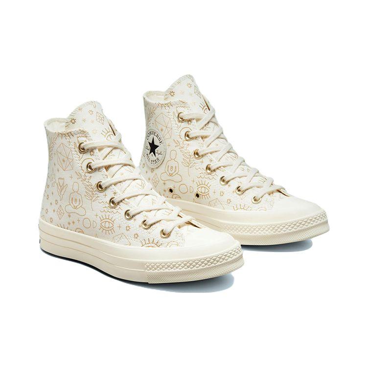 Converse Chuck 70 High Golden Elements Women Sneakers Cream Egret Light-Gold A02207C