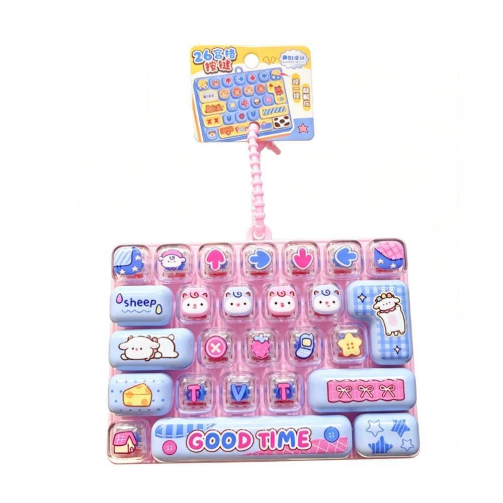 Transparent Dual-Tone Mini Keyboard Pendant 26-Key Keyboard Keychain Desktop Decoration