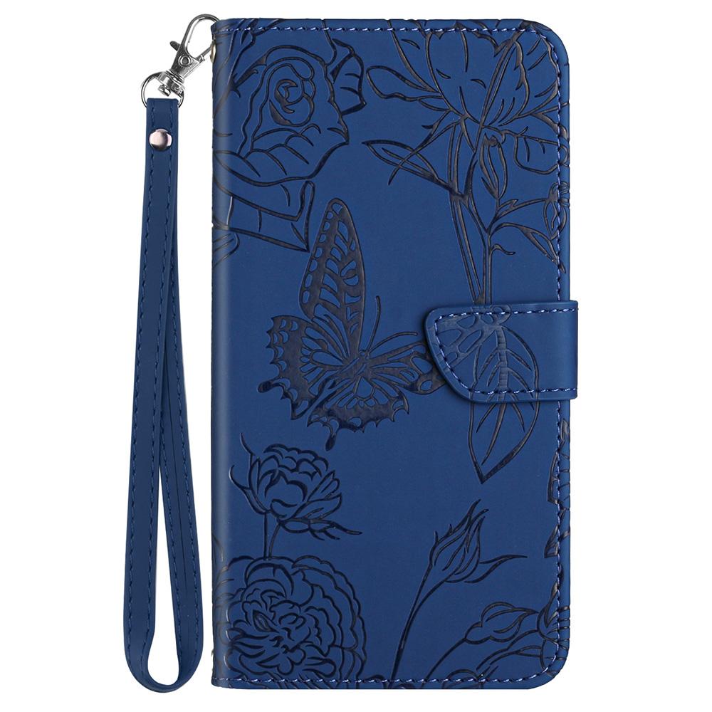 HT03 For Xiaomi Redmi A3 4G/Poco C61 4G Case Butterfly Flower Leather Flip Phone Cover with Hand Strap