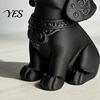 Sitting Puppy Sculpture 3D Printed Dog Figurine, Modern Black Decorative Statue, Desk Decor Animal Shape Decoration, Gift for Pet Lovers Home
