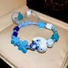 Новые Милые Кошачьи Звезды Синие Дофаминовые Браслеты Женские Плетеные Веревочные Мультяшные Веселые Браслеты Свежие Отправить Подарок Подруге