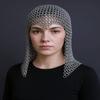 Алюминиевая кольчужная балаклава 10 мм с замкнутыми кольцами, Средневековый капюшон для LARP, Косплея, Костюм для Ренессансного фестиваля
