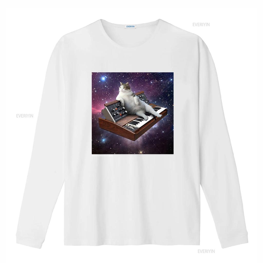 Крутые Коты на Синтезаторах в Космосе Minimoog Футболка Для винтажный Стильный Слегка Растянутый Унисекс дизайнерская одежда