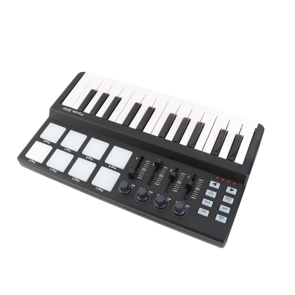 25-клавишная ультрапортативная USB MIDI-клавиатура с 8 цветными подсвечивающимися триггерными пэдами