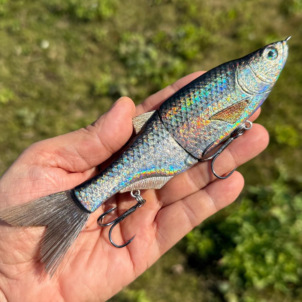 New Model 17Cm 43G Multi-Segmented Soft Tail Fish 3D Realistic Fishing Lure