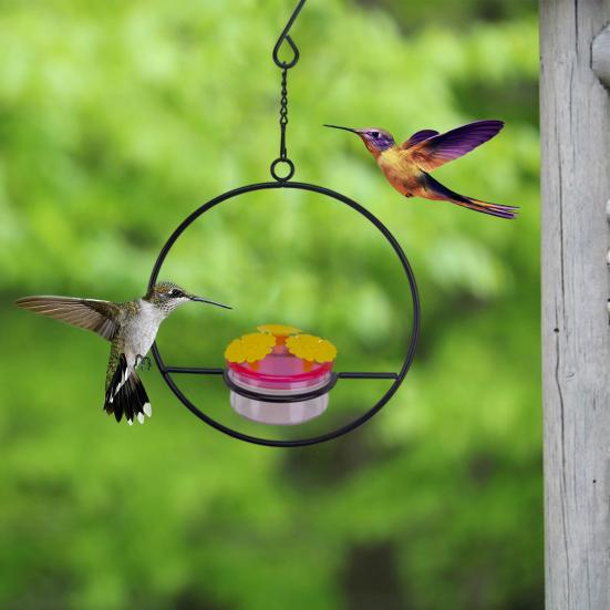 Подвесная кормушка для колибри для улицы, круглая кормушка для птиц в форме сердца с 3 отверстиями для кормления, защищенная от муравьев и пчел, кормушка для колибри для крыльца, патио