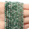 Green Jade Stone Beads Faceted 2mm 3mm 4mm Round Shape Beads for Jewelry Making Diy Bracelet Necklace Accessories