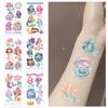 Новая мультяшная серия «Русалка» Блестящие розовые тату-наклейки Водонепроницаемые Подарок для вечеринки Смешные наклейки для лица
