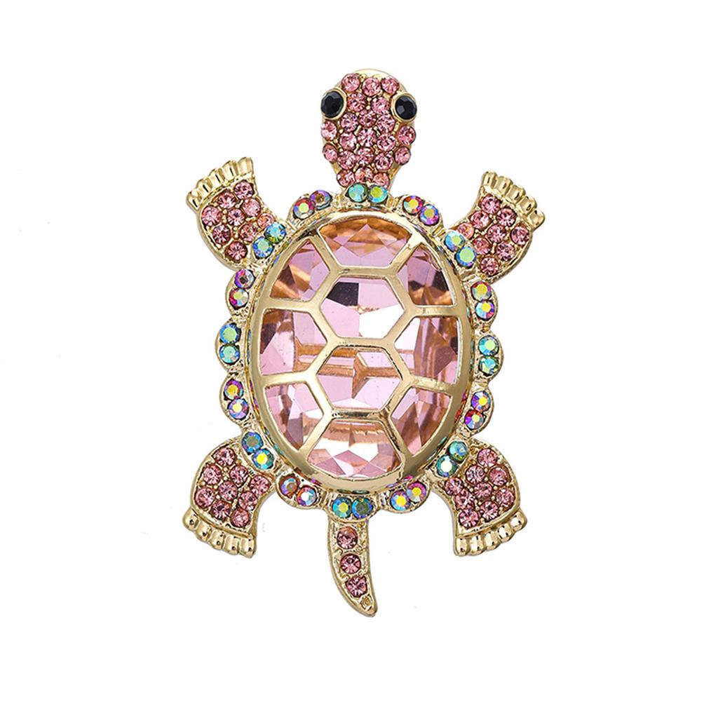 Trendy Turtle Animal Brooch Fashion Vintage Alloy Electroplating Diamond Turtle Clothing Brooch