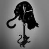 Acrylic Accurate Timekeeping And Unique Style Cat Wall Clock With Pendulum Pendulum Wall Clock