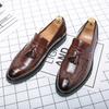 Fashion High Quality Men's Pointed Banquet Business Casual Leather Shoes Tassel Shoes Fashionable Carved Men's Comfortable Leather Shoes