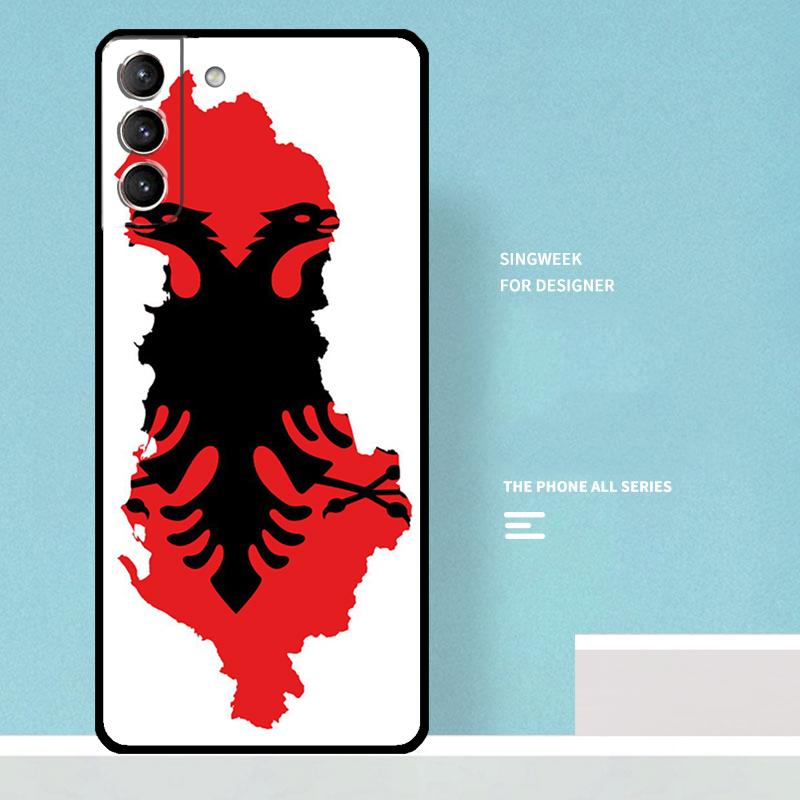 Albania Flag Eagle Case For Samsung Galaxy S25 Ultra S21 S22 S23 S24 Ultra S9 S10 S20 Plus S25 FE Phone Cover