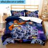 3PCS Bear And Blue Critter Adventure 3pcs Bedding,Including 3PCS Duvet Cover And 2pcs Pillowcases Perfect for Christmas,Ideal for Bedroom, Dormitory