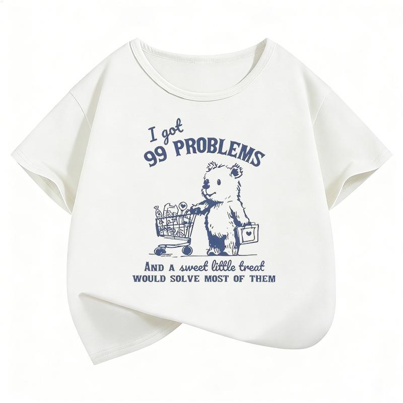 Kawaii Bear Funny T Shirts Short Sleeve Kids Childrens Tshirt Boys Girls Summer Spring Casual Top Tee Shirt