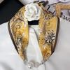 Дизайн Роскошный Магнитная Кнопка Летний Шелковый Шарф Женский Магнитное Жемчужное Ожерелье Шарфы Высококачественный Сочетающийся Рубашечный Шарф Леди