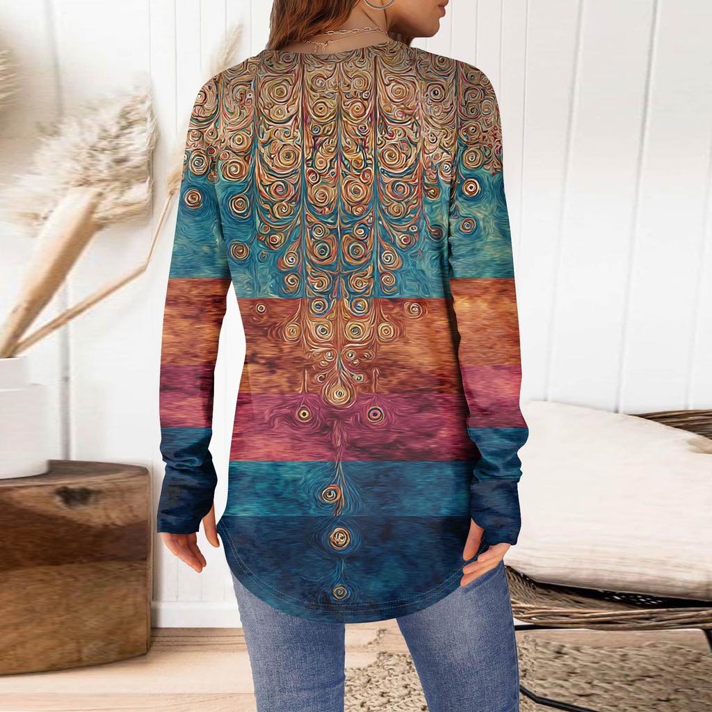 Womens Oversized Sweatshirt Graphic Sweater Long Sleeve Drop Shoulder Round Shirt Tops Vintage Clothes