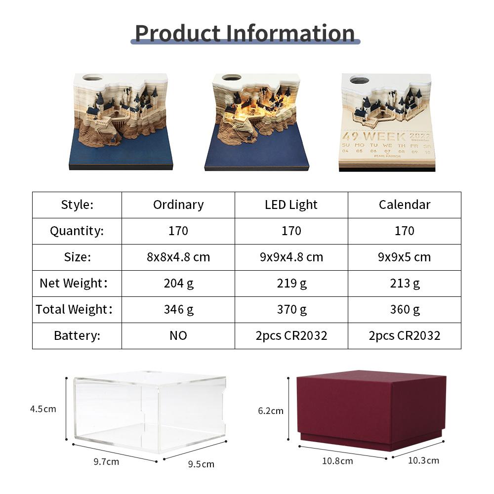 Omoshiroi Magic Castle 3D блокнот-календарь блокнот для заметок Hary Design Note Paper канцелярские аксессуары новинка подарок