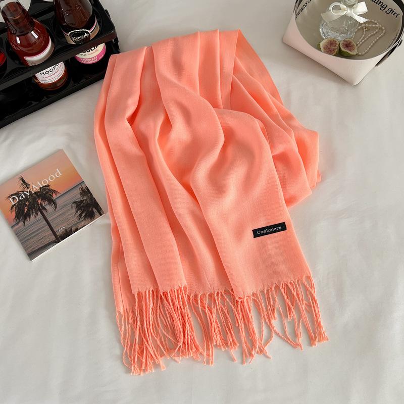 Green Winter New Solid Color Imitation Cashmere Scarf Versatile Gift Men's and Women's Shawl Tide