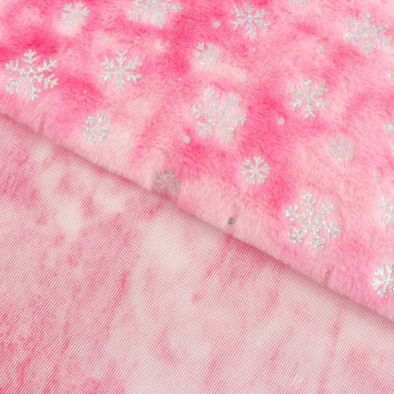 Ткань из бархата и плюша с мехом кролика Snowflake Tie-Dye для игрушек, багажа, обуви и шапок