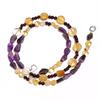 Natural Citrine Amethyst Garnet Gemstone Smooth Beads Necklace 17" UB-4580 UB-4580