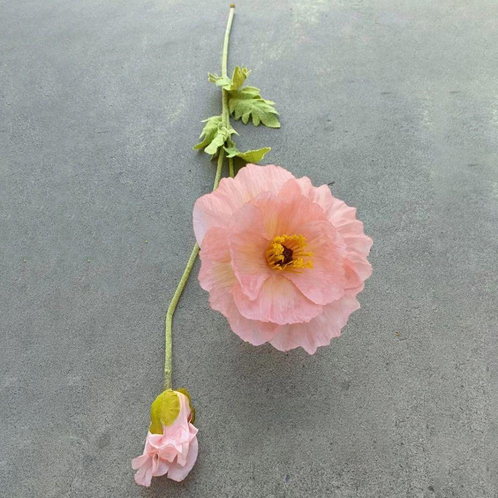 Large Fake Poppies Beautiful Artificial Flowers Silk Flower Poppies branch  New Year's Decor