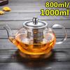 400ml/600ml/800ml/1000ml Heat Resistant Glass Tea Pot Flower Tea Puer Kettle Coffee Teapot With Infuser