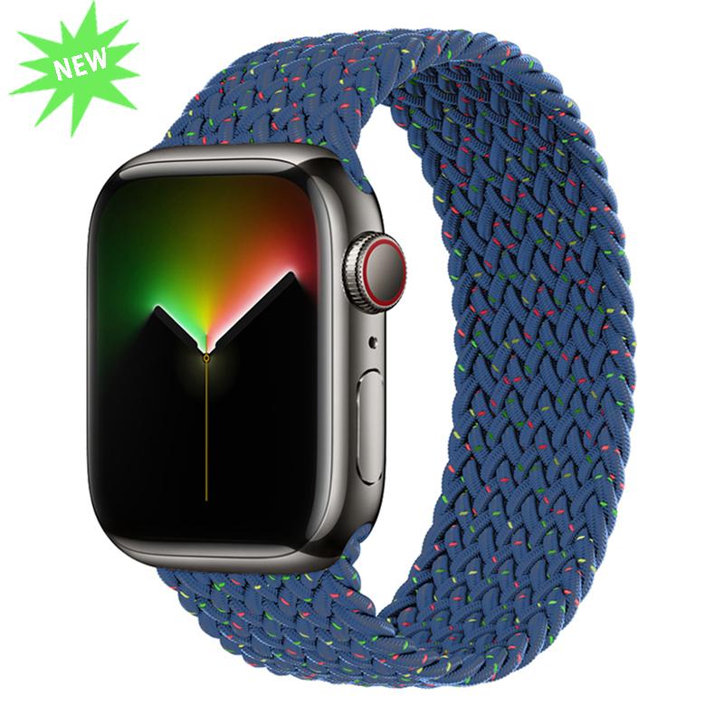 Плетеный ремешок Solo для Apple Watch Band 44 мм, 40 мм, 45 мм, 41 мм, 49 мм, 42 мм, 38 мм, эластичный браслет iWatch series 7, 3 SE, 6, 8, ультра-ремешок