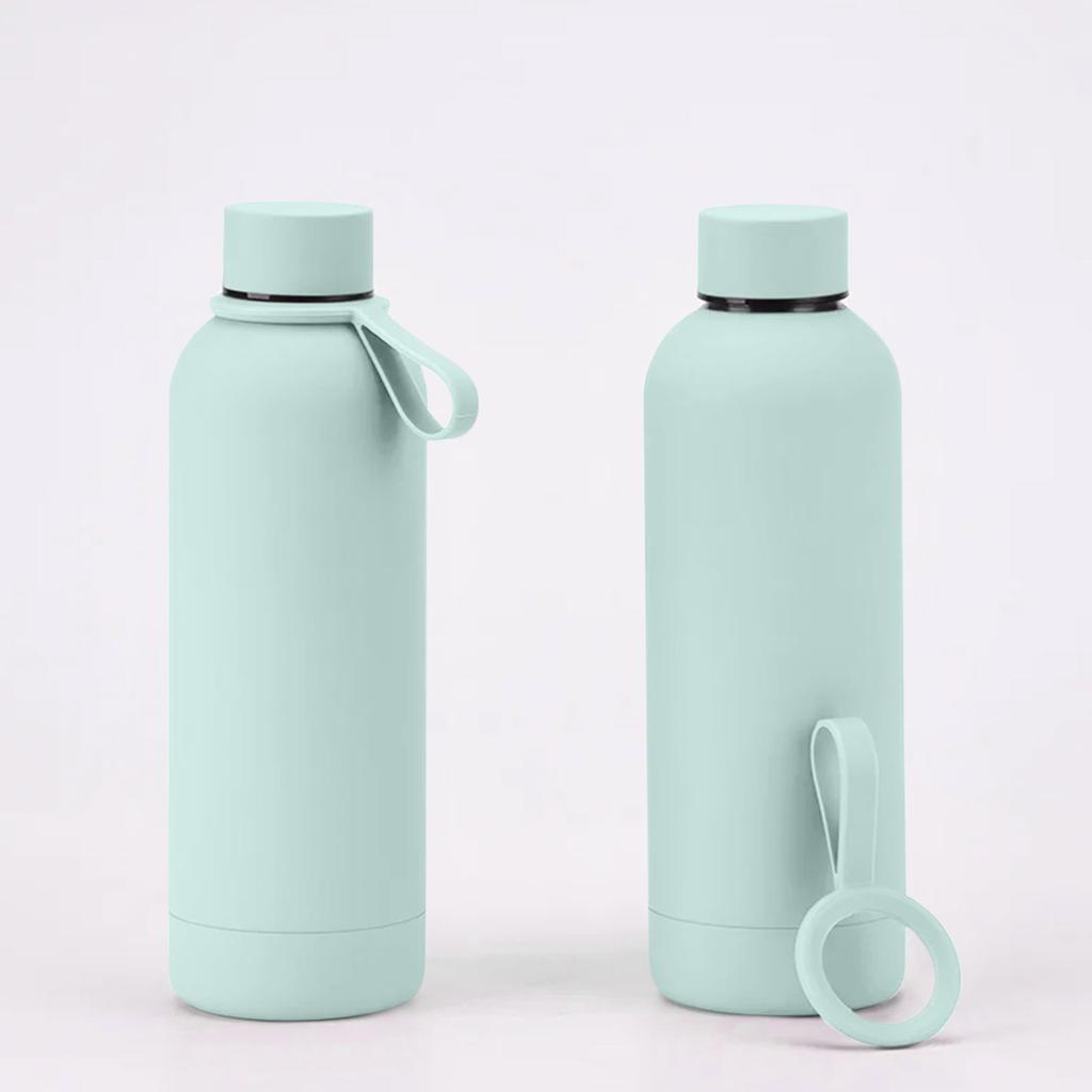 500 мл с портативной ручкой из нержавеющей стали, маленькая изолированная чашка с горлышком, портативная бутылка для воды для занятий спортом на открытом воздухе