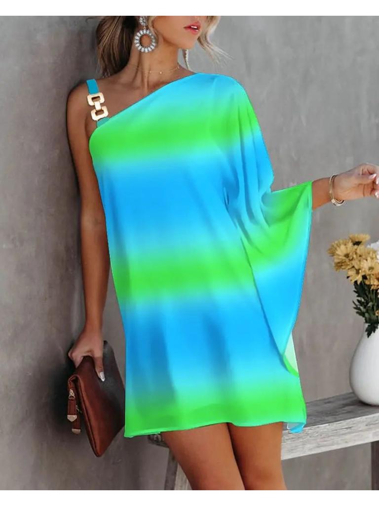 Платье с цветочным принтом на одно плечо, облегающее талию, элегантное платье на бретельках для женщин, свободные платья без рукавов, повседневное платье с открытой спиной