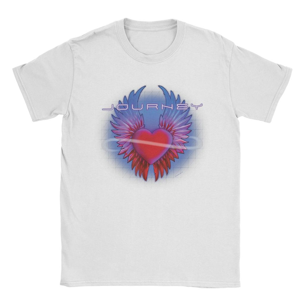 Journey Band Winged Heart Music Band 100 Cotton T Shirt For Unisexs Summer TShirts O Neck Tee Shirt Oversize Hot Sale Clothes