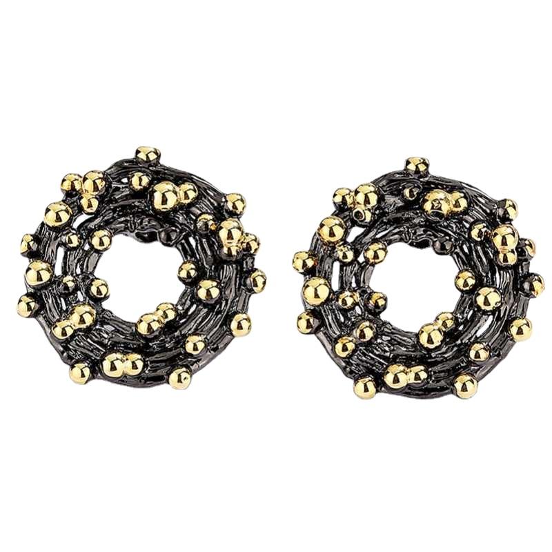 Sace Gems Этнические винтажные серьги, роскошные двухцветные серьги-гвоздики для женщин, модные ювелирные изделия