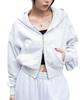WEGO Short Zip Solid Casual Ash Gray Women's Hoodie, Sweatshirt, Color, Fall/Winter Outerwear, Gift,