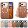 Бизнес-чехол для телефона из магнитной кожи с текстурой личи для iPhone 17 Pro Max 16 Plus 15 14 13 12 для Magsafe, противоударный, тонкий