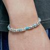 KND silver & turquoise beads bracelet