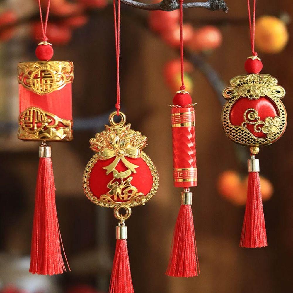 Декоративный 2025 Красный Подвеска Китайский Новый год Пластиковый Талисман Фэн-шуй Вечеринка