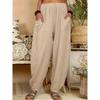 Женские повседневные легкие шаровары с эластичным поясом и боковыми карманами - дышащий полиэстер, свободный крой, всесезонная одежда
