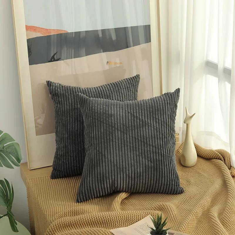 Soft Corduroy Flannel Pillow Cover Plush Cushion Case for Sofa Living Room Decor 30x50 40x40 45x45 50x50