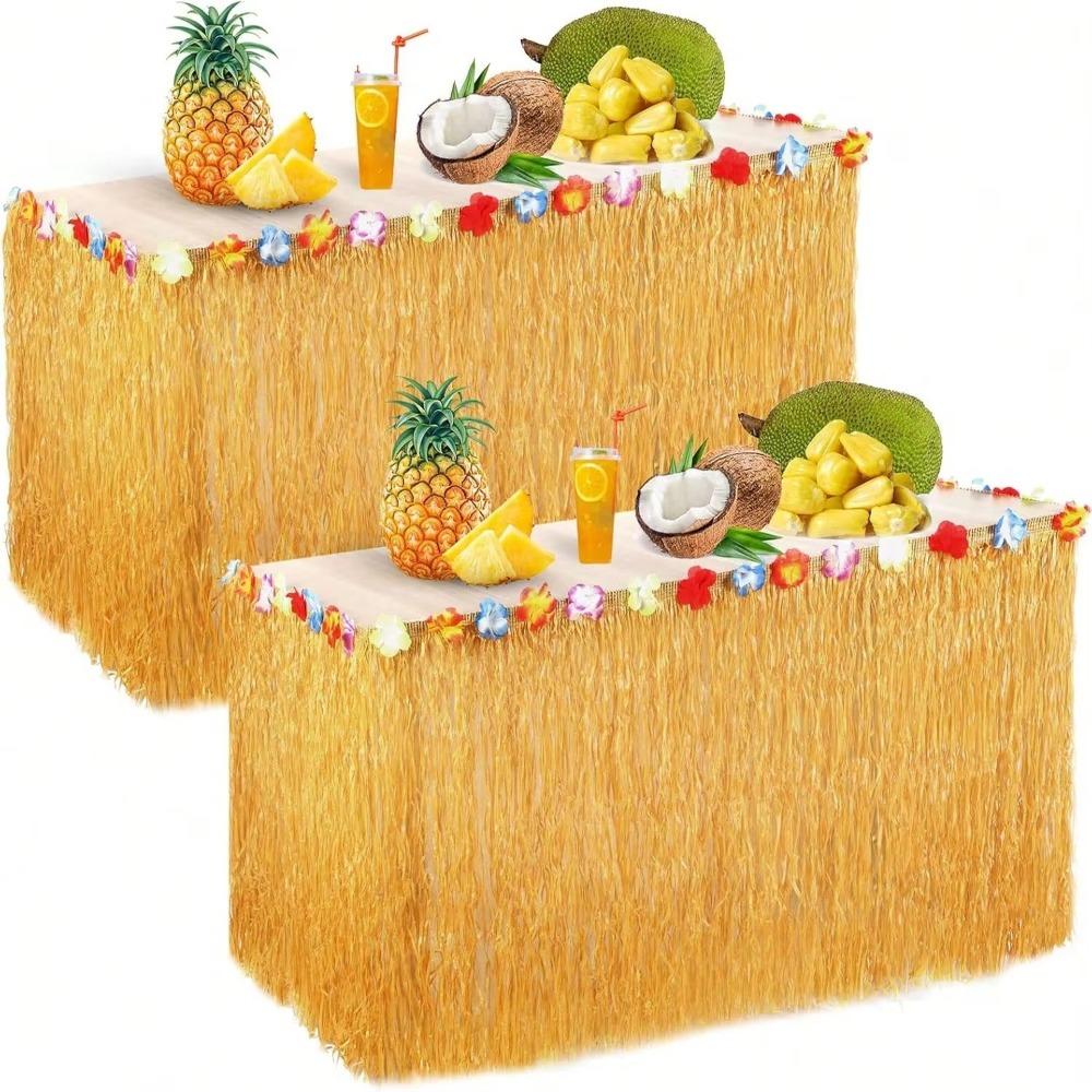 Party Decoration Grass Table Skirt Hawaii Themed Hawaiian Table Skirt Hawaii Party Tablecloth