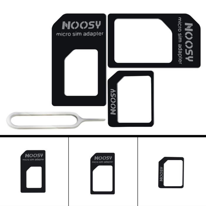 Адаптер Nano Sim Card 4 в 1 Micro iPhone HTC SAMSUNG Noosy черный