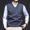 Men's Thickened Vest Youth Sleeveless Knitted Vest V-Neck Vest Casual Jacquard Knitwear Vest Men's Top