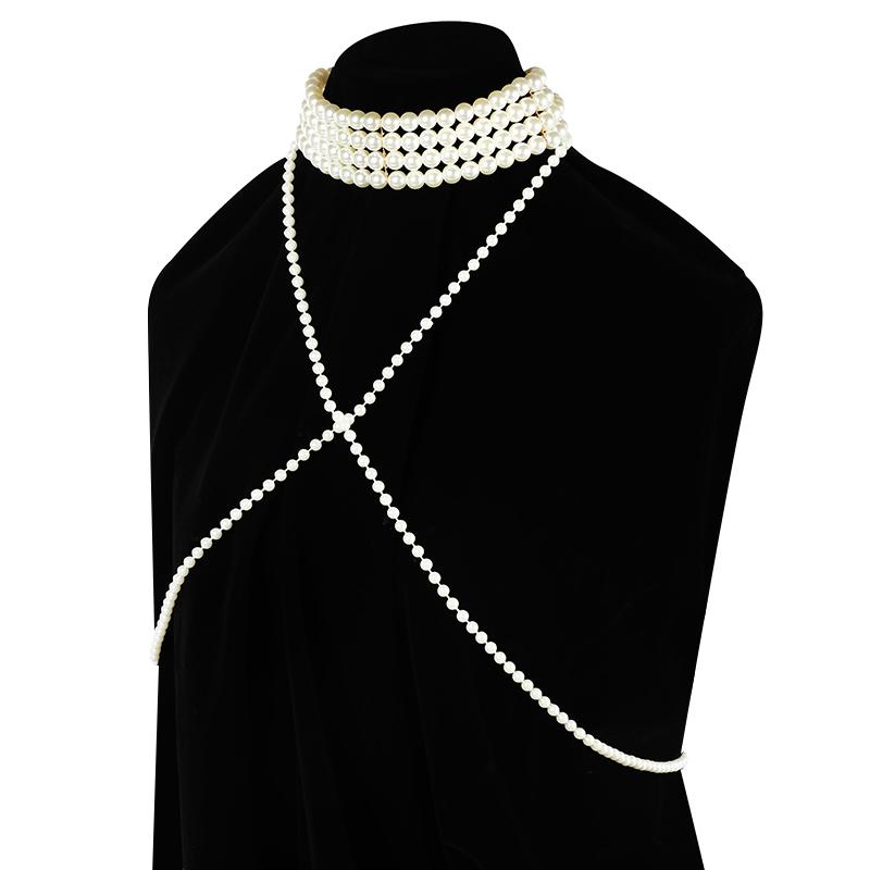 Модный винтажный жемчужный жилет, ювелирные изделия, цепочка на плечо, ювелирные изделия, свадебное платье, аксессуары, ручная работа, ожерелье из бисера, жемчужная цепочка для тела