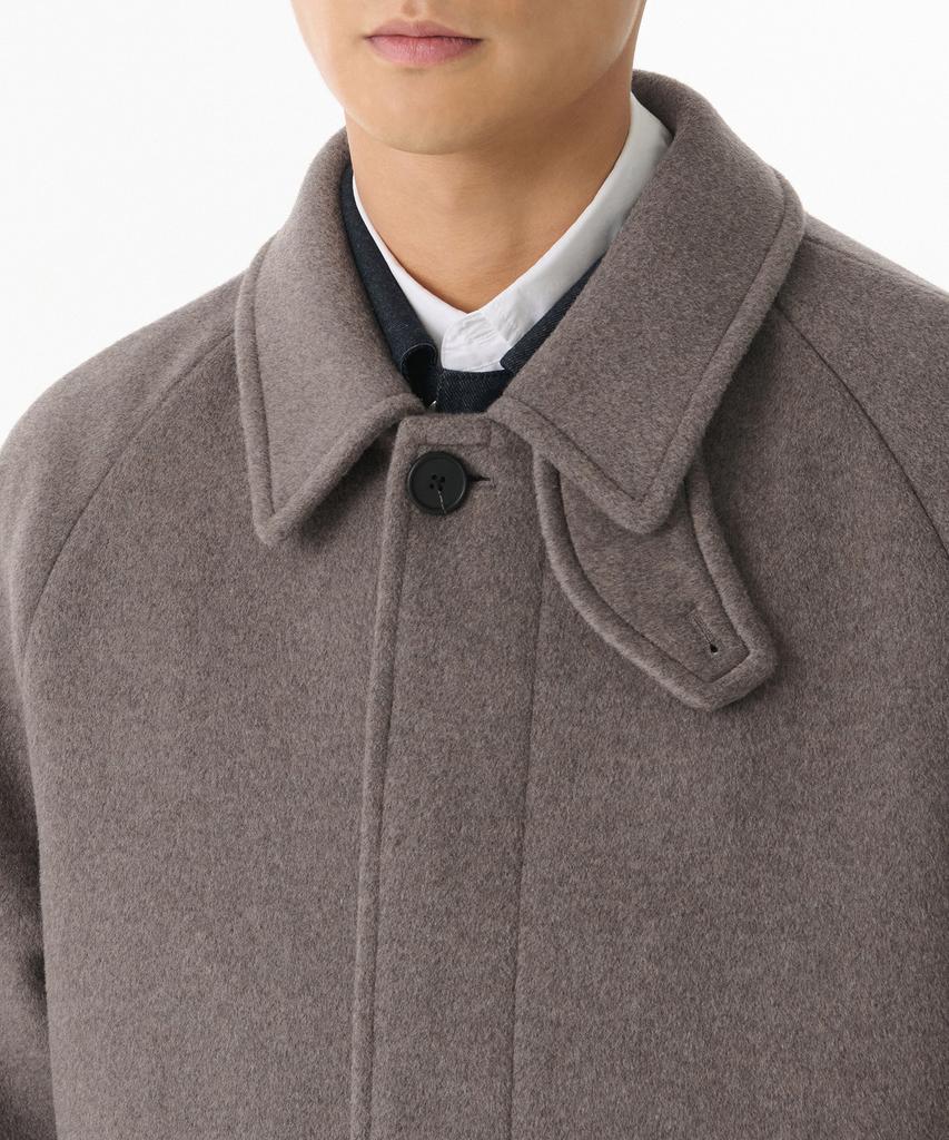 Musinsa Standard Cashmere Blend Oversized Minimal Balmacaan Coat [Taupe]
