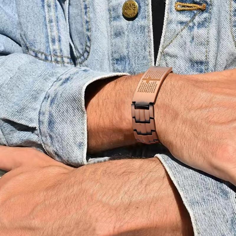 MENS Pure Copper Cross Copper Magnetic Bracelet with Ultra Strength Magnets, Adjustable Jewelry Box Christmas Gifts for Men