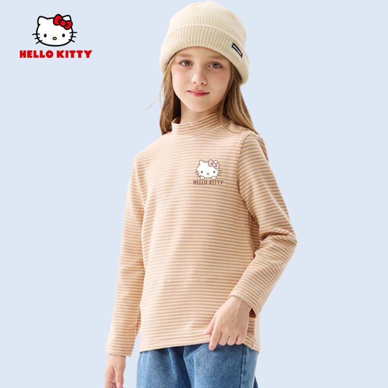 Hello Kitty Girls' Thermal Base Layer Shirt, Children's Autumn and Winter Top with Fleece, Warm Inner Wear, Trendy Girls' Clothing