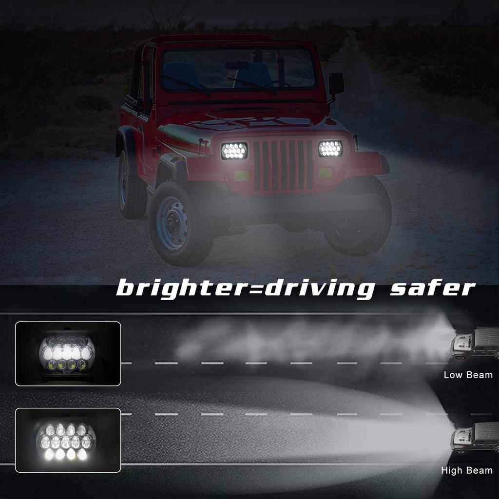 2 шт. 7-дюймовые светодиодные фары 7x6 5x7-дюймовые квадратные светодиодные фары с сигналом поворота дальнего и ближнего света DRL 200 Вт