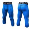 Men Cropped Trousers Running Leggings Fitness Cycling Training Joggers Home Gym Compression Tights 3/4 Short Pants