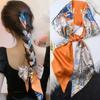 Luxury Design Zebra In Flowers Women Scarf Luxury Silk Scarf Fashion Hair Headband Foulard Skinny Bag Scarves Neckerchief Lady