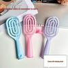 Macaron Mini Rib Comb: Dual-Use, Long Handle, High Skull Fluffy Massage for Styling Wet & Dry Hair