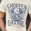 Chopper Garage Skull Shirt | Vintage Motorcycle Mechanic Tee | Biker Graphic Shirt | Custom Bike Parts Gift for Man Woman
