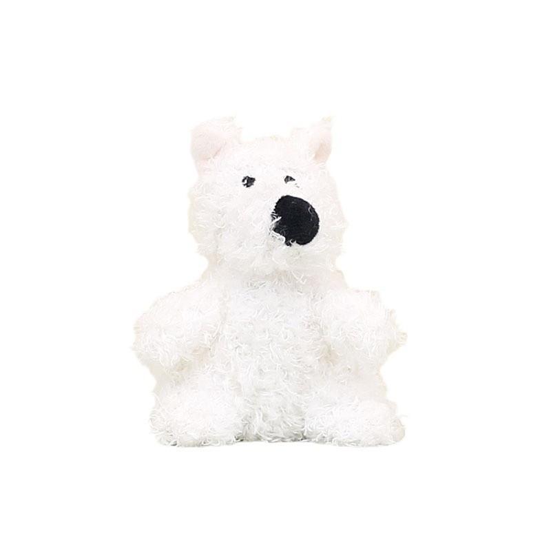 Cute White Westie Plush Keychain Fluffy Dog Bag Accessory Short Fur 13cm